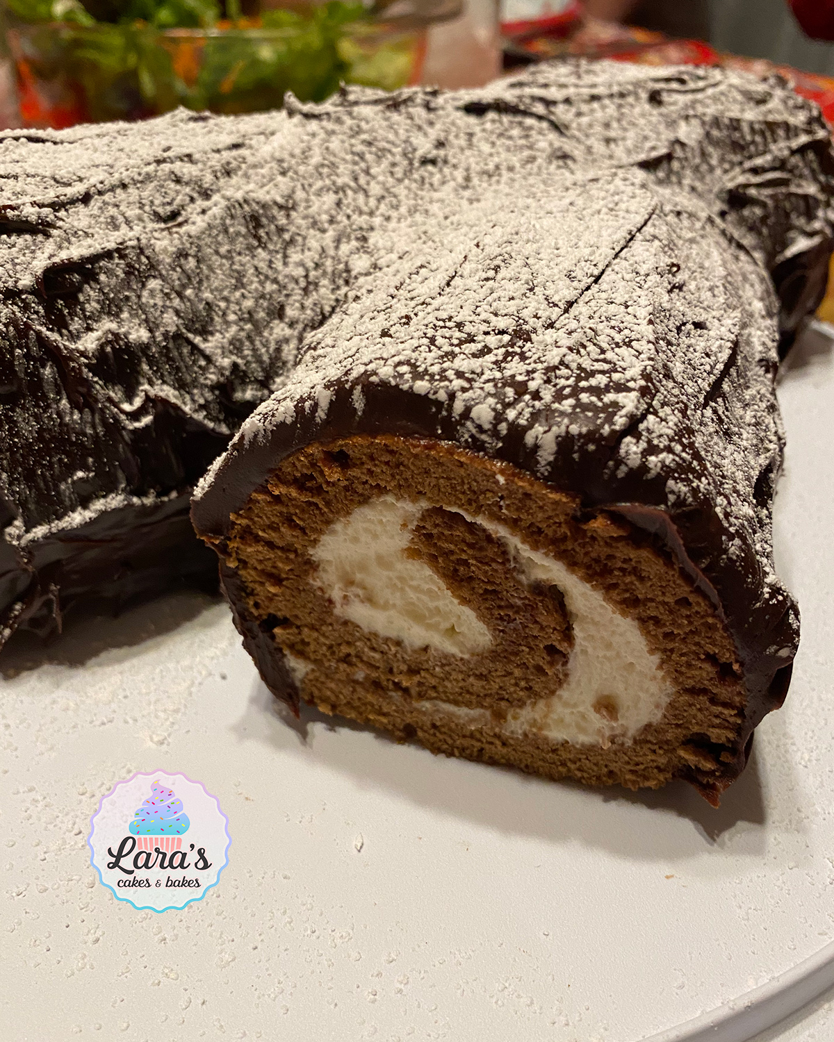 Chocolate yule log